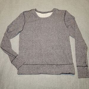 Lululemon Women's Rush‎ Hour Long Sleeve Frozen Fizz White Black Size 8 Stretch